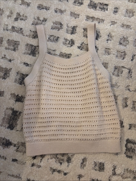 Universal Thread Tops - Universal Thread Beige Knit Tank Top